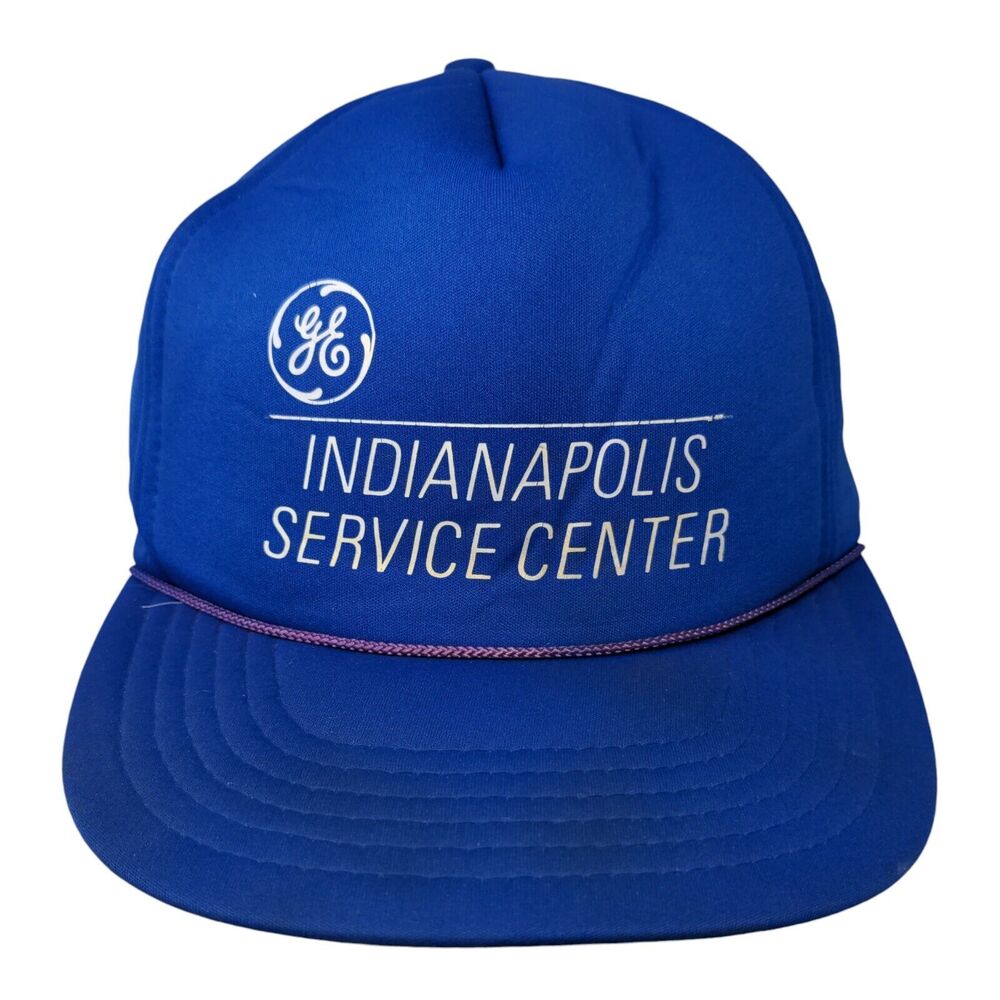GE Indianapolis Service Center Snapback Rope Hat Blue OSFA Vent Holes